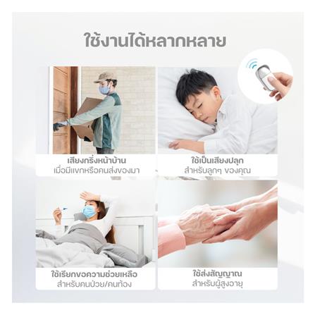 สวิตช์กดกริ่งไร้สาย HOMEMI HM0117 สีขาว_2