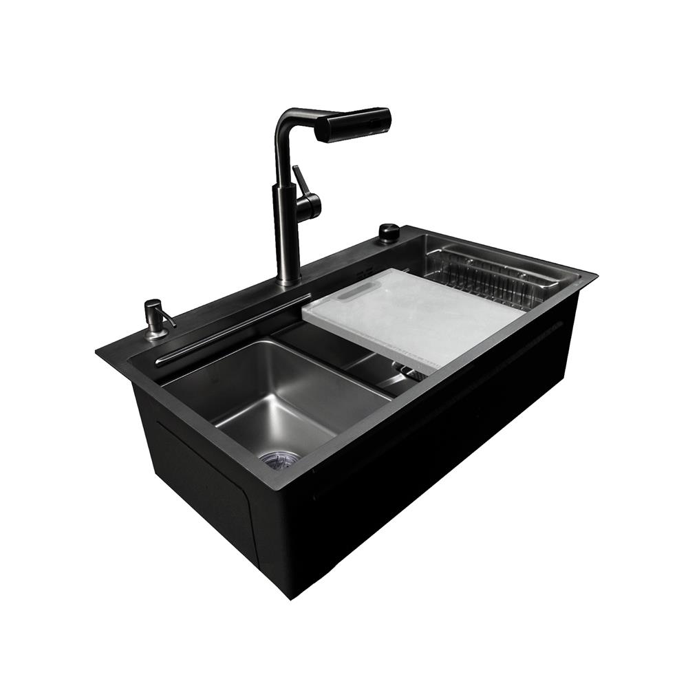 ซิงค์ฝัง 1 หลุม S-FLO NL0009 SM8048-B สีดำ