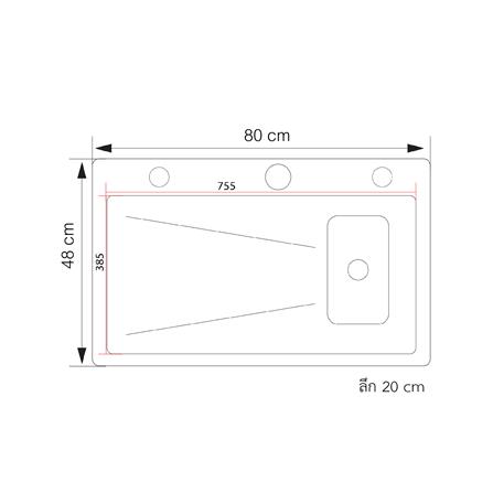 ซิงค์ฝัง 1 หลุม S-FLO NL0009 SM8048-B สีดำ_3