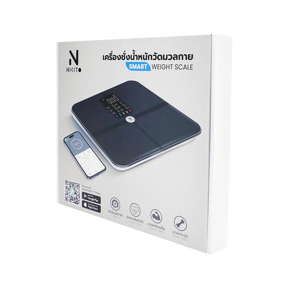เครื่องชั่งน้ำหนักวัดมวลกาย NIKITO FI2319WB-D สีดำ