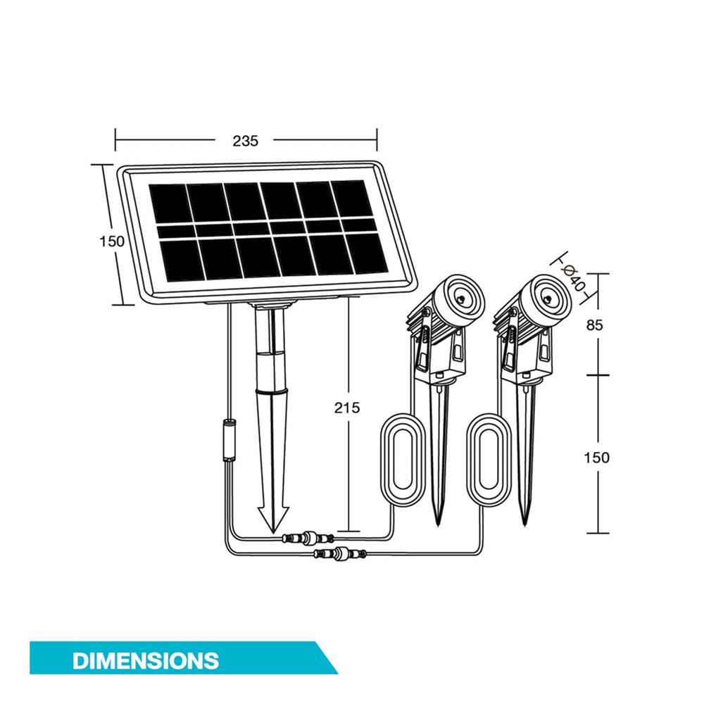 ไฟจัดสวน SOLAR BEC LIZARD 20 วัตต์ WARM WHITE สีดำ