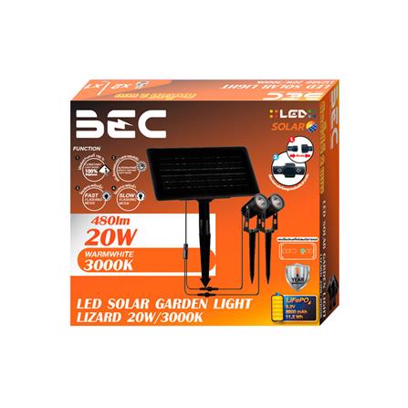 ไฟจัดสวน SOLAR BEC LIZARD 20 วัตต์ WARM WHITE สีดำ_5