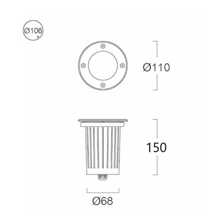 ไฟฝังพื้น L&E 9L-01391 สีเงิน/ดำ_3