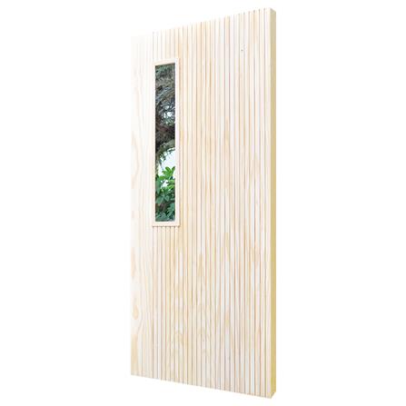 ประตูไม้สนนิวซีแลนด์ ไม่เจาะลูกบิด D2D D2D-914 90x200 ซม. สีธรรมชาติ_1