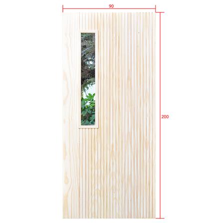 ประตูไม้สนนิวซีแลนด์ ไม่เจาะลูกบิด D2D D2D-914 90x200 ซม. สีธรรมชาติ_4