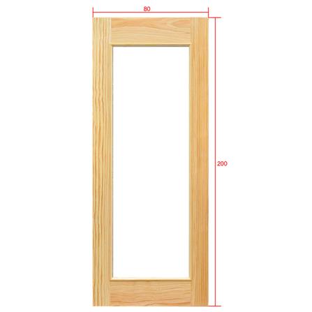 ประตูไม้ดักลาสเฟอร์ ไม่เจาะลูกบิด D2D D2D-419 80x200 ซม. สีธรรมชาติ_4