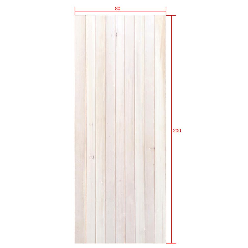 ประตูไม้เฮมล็อกเฟอร์ ไม่เจาะลูกบิด D2D ECOPINE-802 80x200 ซม. สีธรรมชาติ