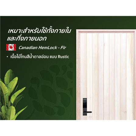 ประตูไม้เฮมล็อกเฟอร์ ไม่เจาะลูกบิด D2D ECOPINE-802 80x200 ซม. สีธรรมชาติ_3