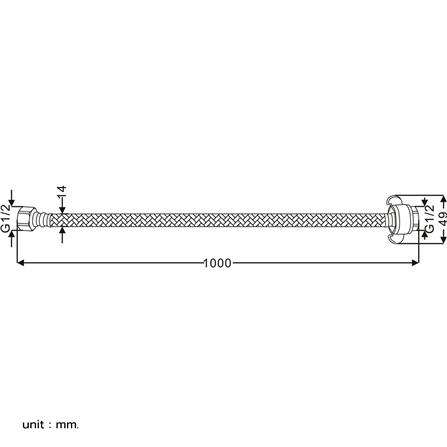 สายน้ำดีน้ำอุ่น-น้ำเย็น 39.37 นิ้ว RASLAND RA G741-BK_2