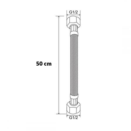 สายน้ำดีน้ำอุ่น-น้ำเย็น 19.69 นิ้ว RASLAND RA G741-BK_1