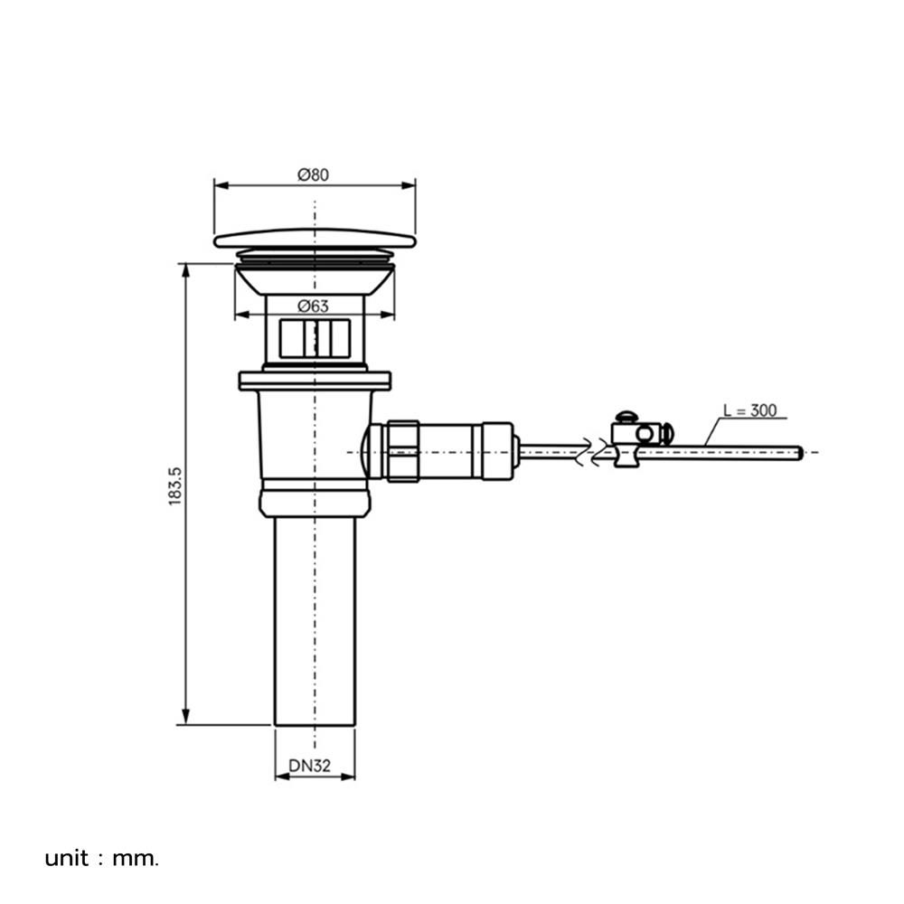 สะดืออ่างล้างหน้าแบบกด TOTO VM5D417-MBL สีดำ
