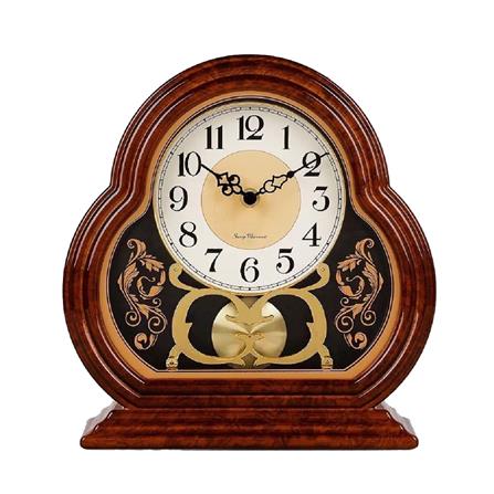 นาฬิกาตั้งโต๊ะ INTERY CT027C009_15 8.6x10.2 นิ้ว สีน้ำตาล_0