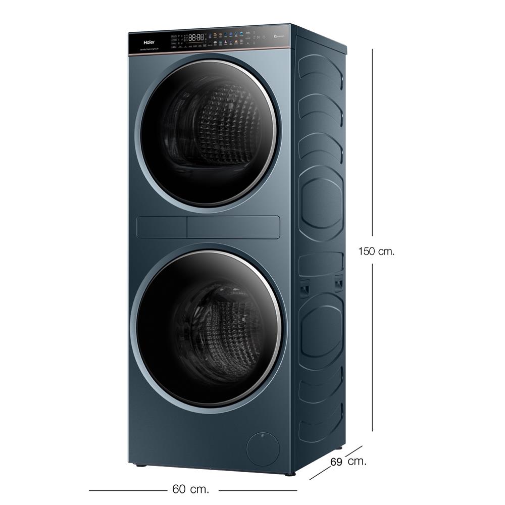 ตู้ซักผ้าและอบผ้า HAIER HWD140-BD14LCGNU1 14/13 กก. 1400RPM HEAT PUMP อินเวอร์เตอร์ สีน้ำเงินอมเขียว