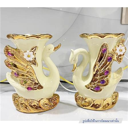 แจกันตกแต่งพร้อมกุหลาบสีเบจ INTERY CT209E041_12 สีเบจ/ทอง/ครีม_4