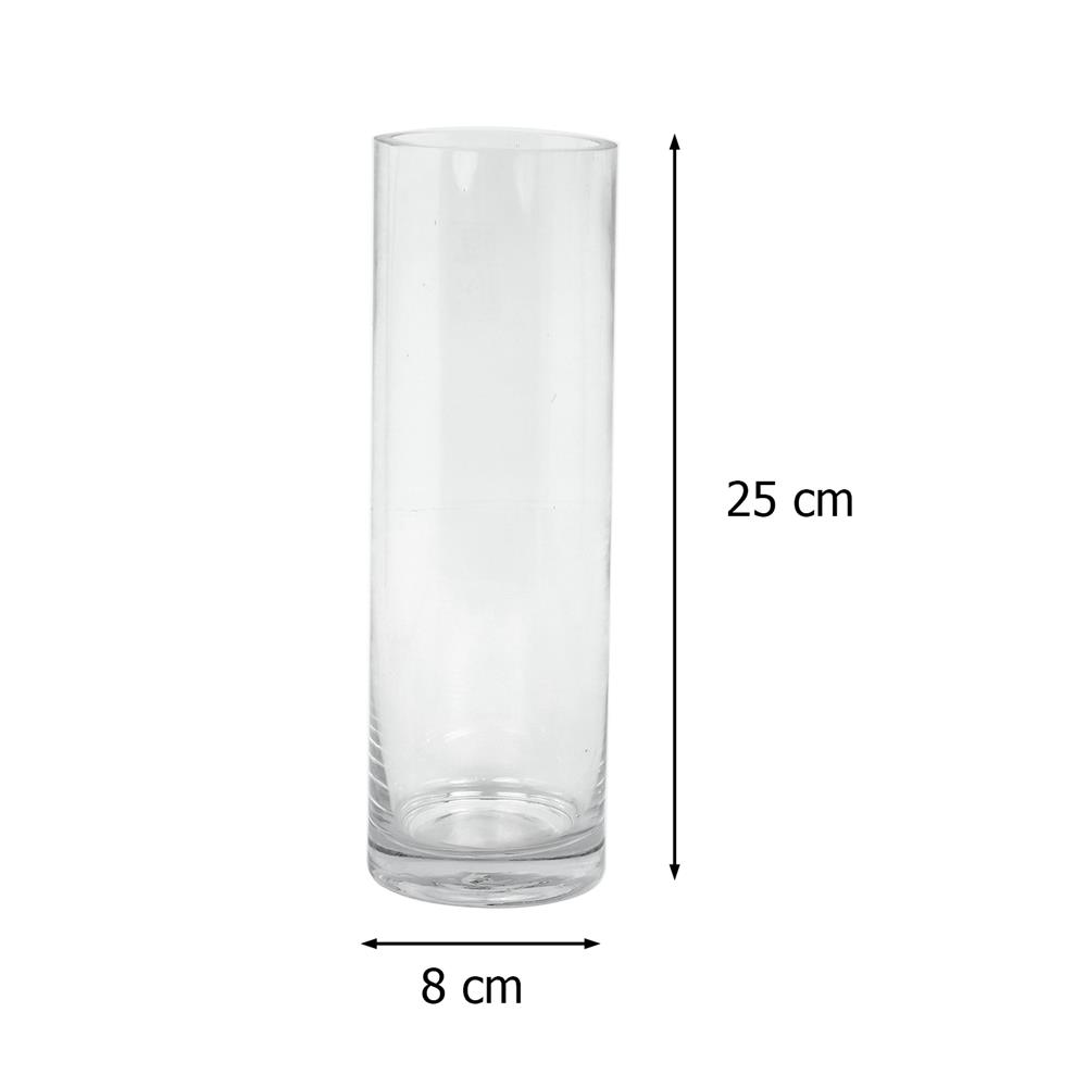ของตกแต่ง แจกันแก้ว HOME LIVING STYLE ELLA 8x25 ซม. สีใส