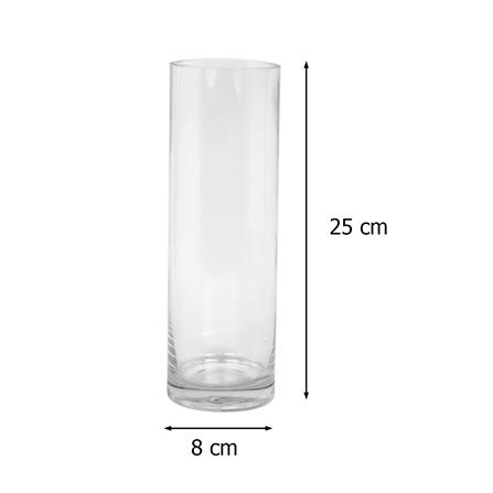 ของตกแต่ง แจกันแก้ว HOME LIVING STYLE ELLA 8x25 ซม. สีใส_3