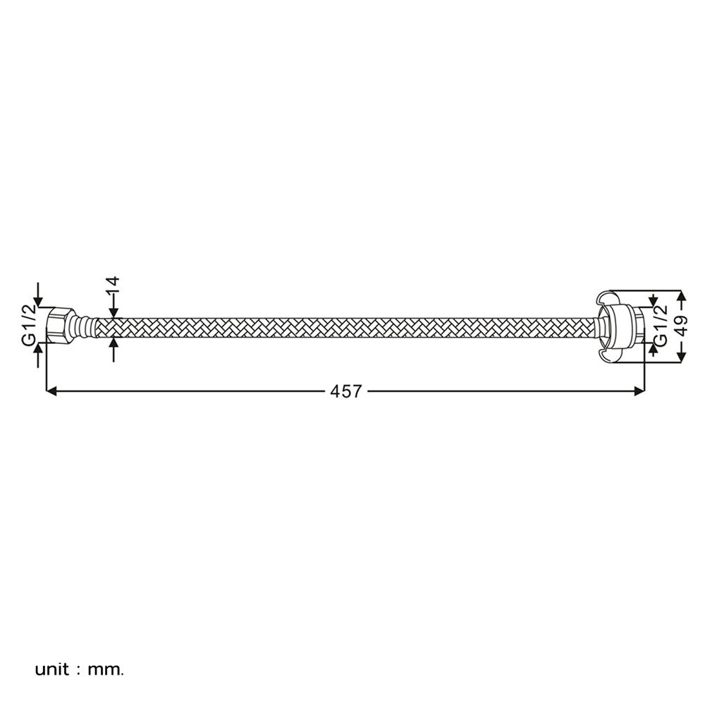สายน้ำดีสเตนเลสน้ำอุ่น-น้ำเย็น 18 นิ้ว RASLAND G41-18-45