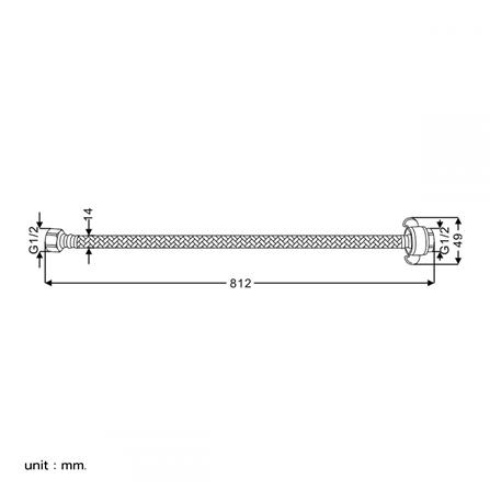 สายน้ำดีสเตนเลสน้ำอุ่น-น้ำเย็น RASLAND RA G41-32-80 32 นิ้ว_4