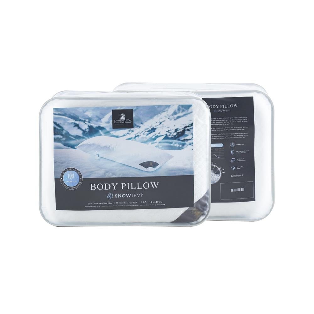 หมอน BODY ไมโครไฟเบอร์ DUNLOPILLO SNOWTEMP 19x49 นิ้ว สีขาว