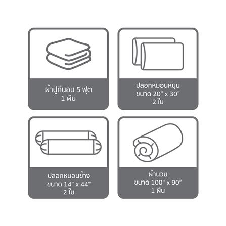 ชุดผ้าปูที่นอน 5 ฟุต (ชุด 6 ชิ้น) SATIN PLUS LUCKY ME LUCKY MORE LK061_5