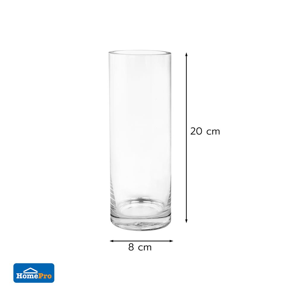 ของตกแต่ง แจกันแก้ว HOME LIVING STYLE ELLA 8x20 ซม. สีใส