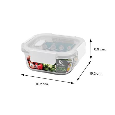 ชุดกล่องอาหารแก้ว DOUBLE LOCK 0.38 ลิตร และ 0.9 ลิตร (แพ็ก 1 แถม 1)_7
