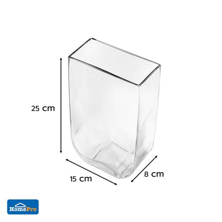 ของตกแต่ง แจกันแก้ว HOME LIVING STYLE HELEN 15x25 ซม. สีใส_3