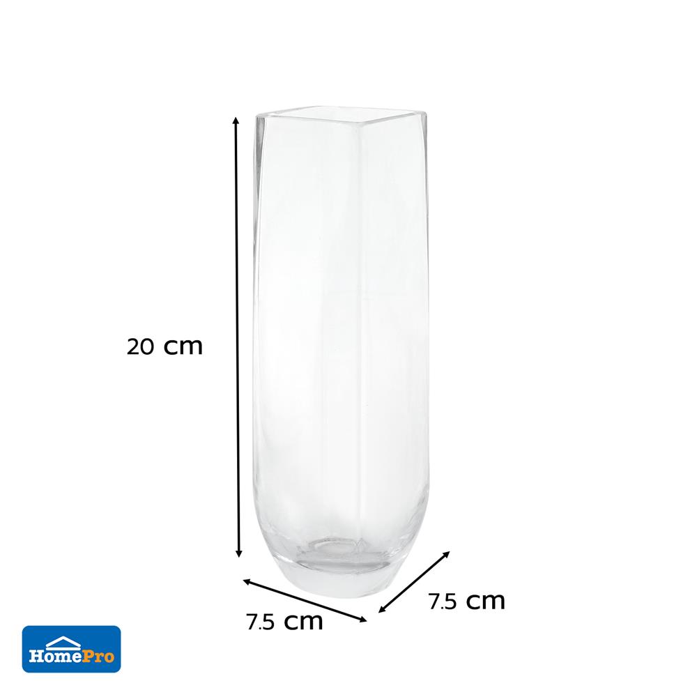 ของตกแต่ง แจกันแก้ว HOME LIVING STYLE HELEN 7.5x20 ซม. สีใส