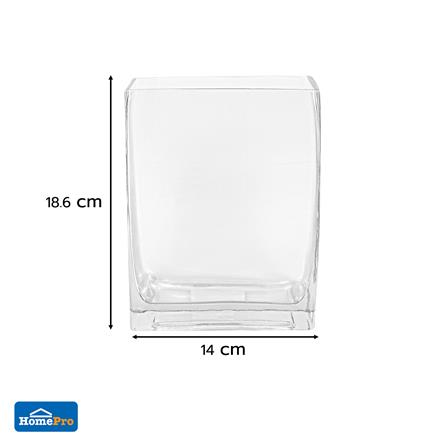ของตกแต่ง แจกันแก้ว HOME LIVING STYLE HELEN 14x18.6 ซม. สีใส_3