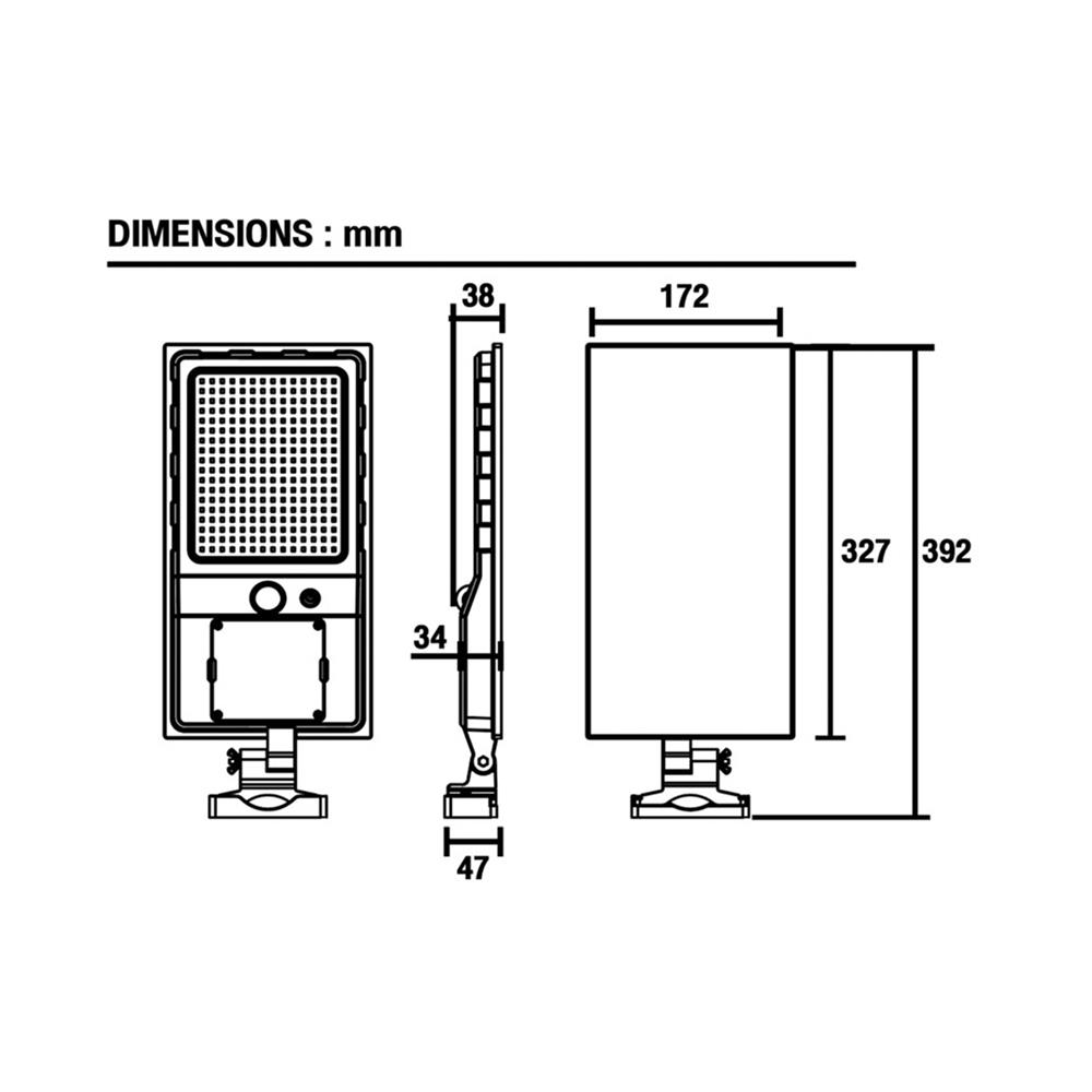 ไฟถนน SOLAR BEC SOL 320 วัตต์ DAYLIGHT สีดำ