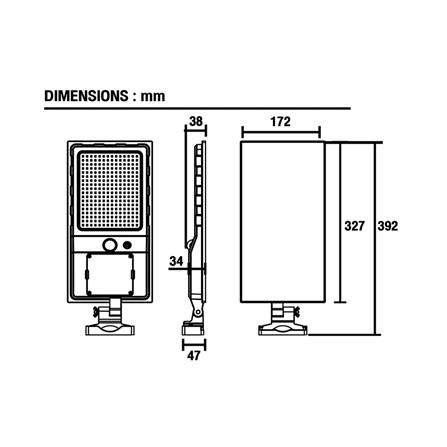 ไฟถนน SOLAR BEC SOL 320 วัตต์ DAYLIGHT สีดำ_7
