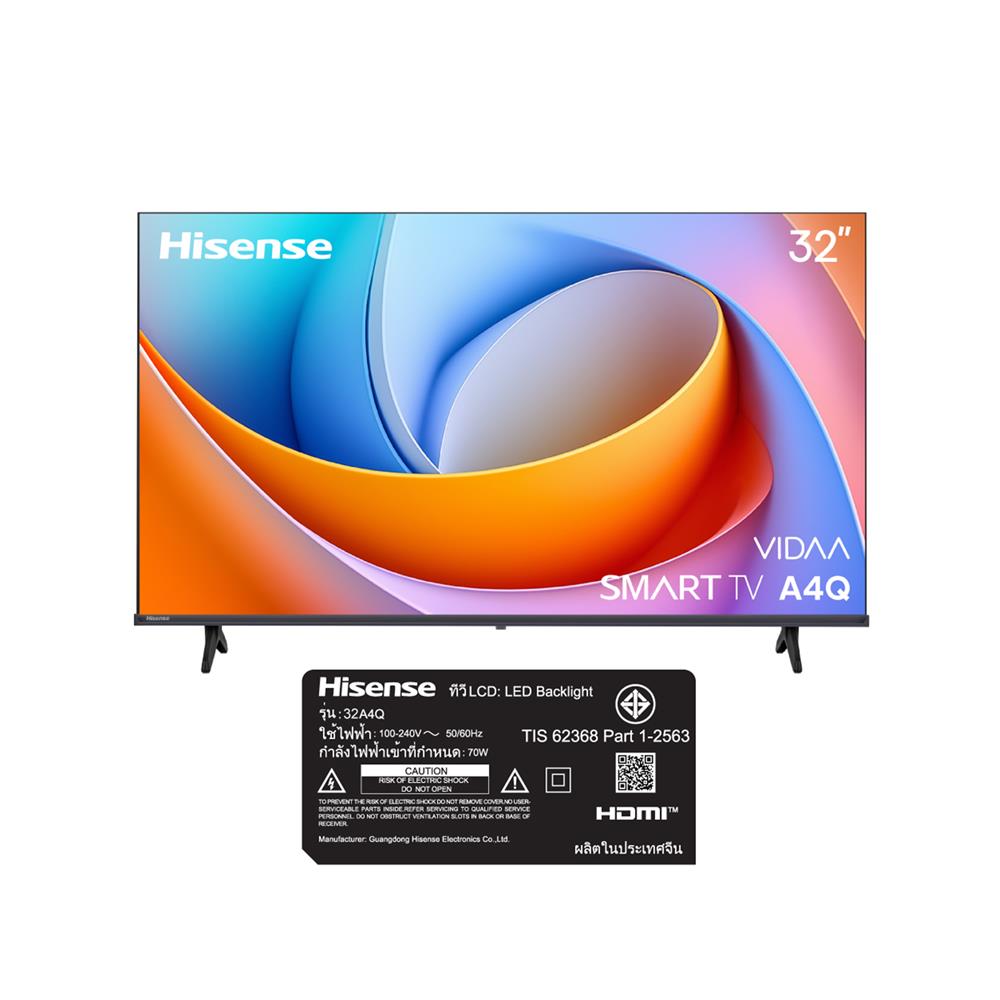 ทีวีแอลอีดี 32 นิ้ว HISENSE (HD, LED, VIDAA) 32A4Q