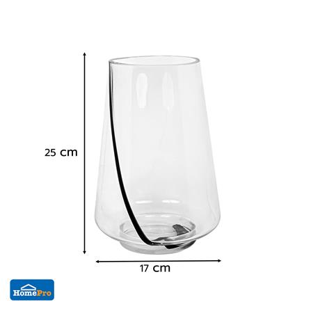 ของตกแต่ง แจกันแก้ว HOME LIVING STYLE DAVID 17x25 ซม. สีใส_4