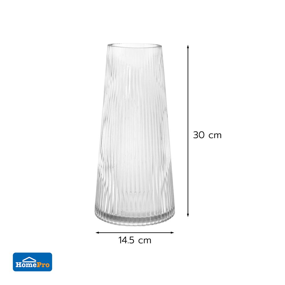 ของตกแต่ง แจกันแก้ว HOME LIVING STYLE VENUS 14.5x30 ซม. สีใส