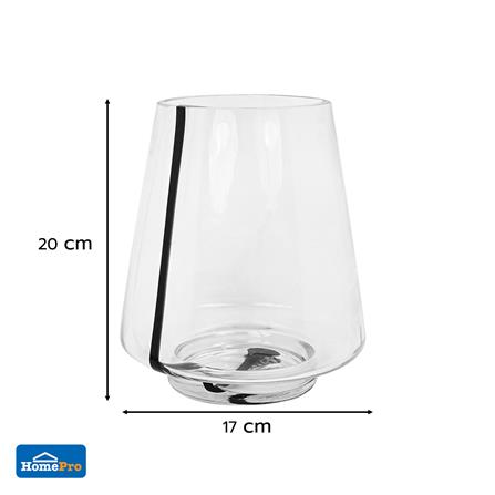 ของตกแต่ง แจกันแก้ว HOME LIVING STYLE DAVID 17x20 ซม. สีใส_4