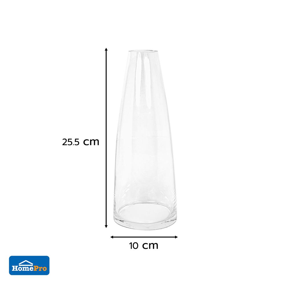 ของตกแต่ง แจกันแก้ว HOME LIVING STYLE BELLA 10x25.5 ซม. สีใส