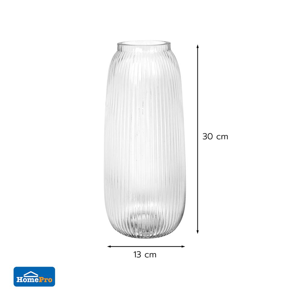 ของตกแต่ง แจกันแก้ว HOME LIVING STYLE VENUS 13x30 ซม. สีใส