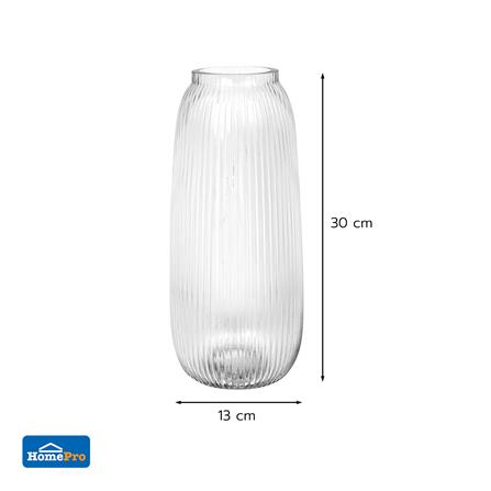 ของตกแต่ง แจกันแก้ว HOME LIVING STYLE VENUS 13x30 ซม. สีใส_3