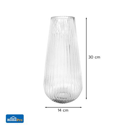 ของตกแต่ง แจกันแก้ว HOME LIVING STYLE VENUS 14x30 ซม. สีใส_3