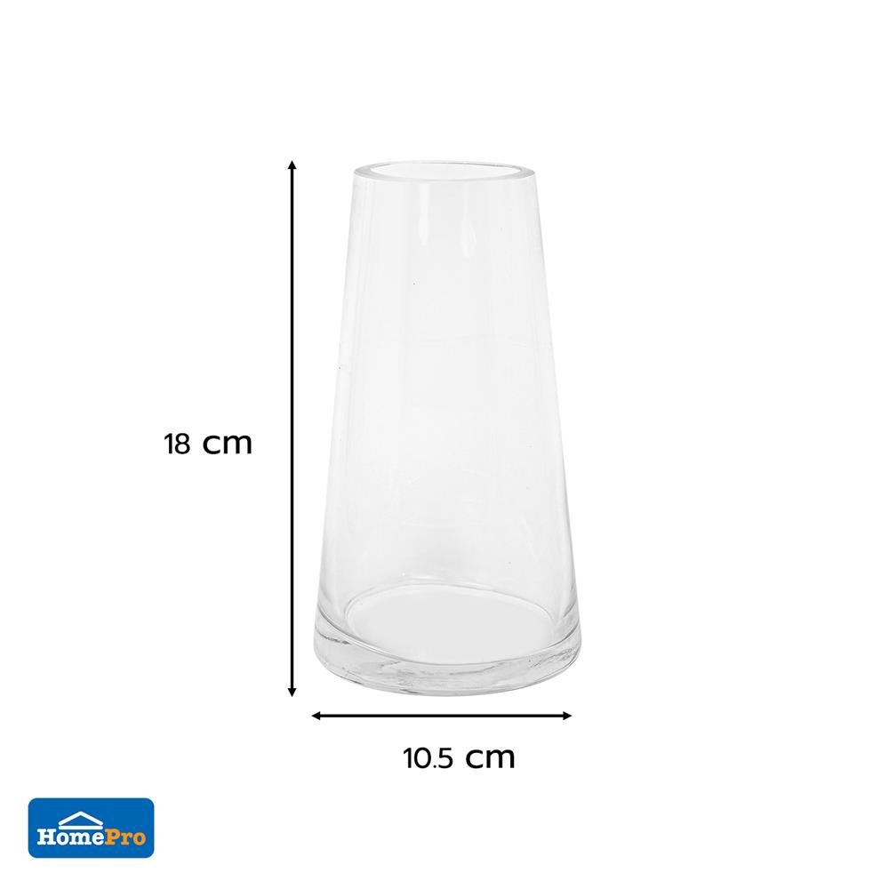 ของตกแต่ง แจกันแก้ว HOME LIVING STYLE BELLA 10.5x18 ซม. สีใส