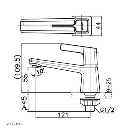 ก๊อกอ่างล้างหน้า COTTO 1404C60 (HM)_1