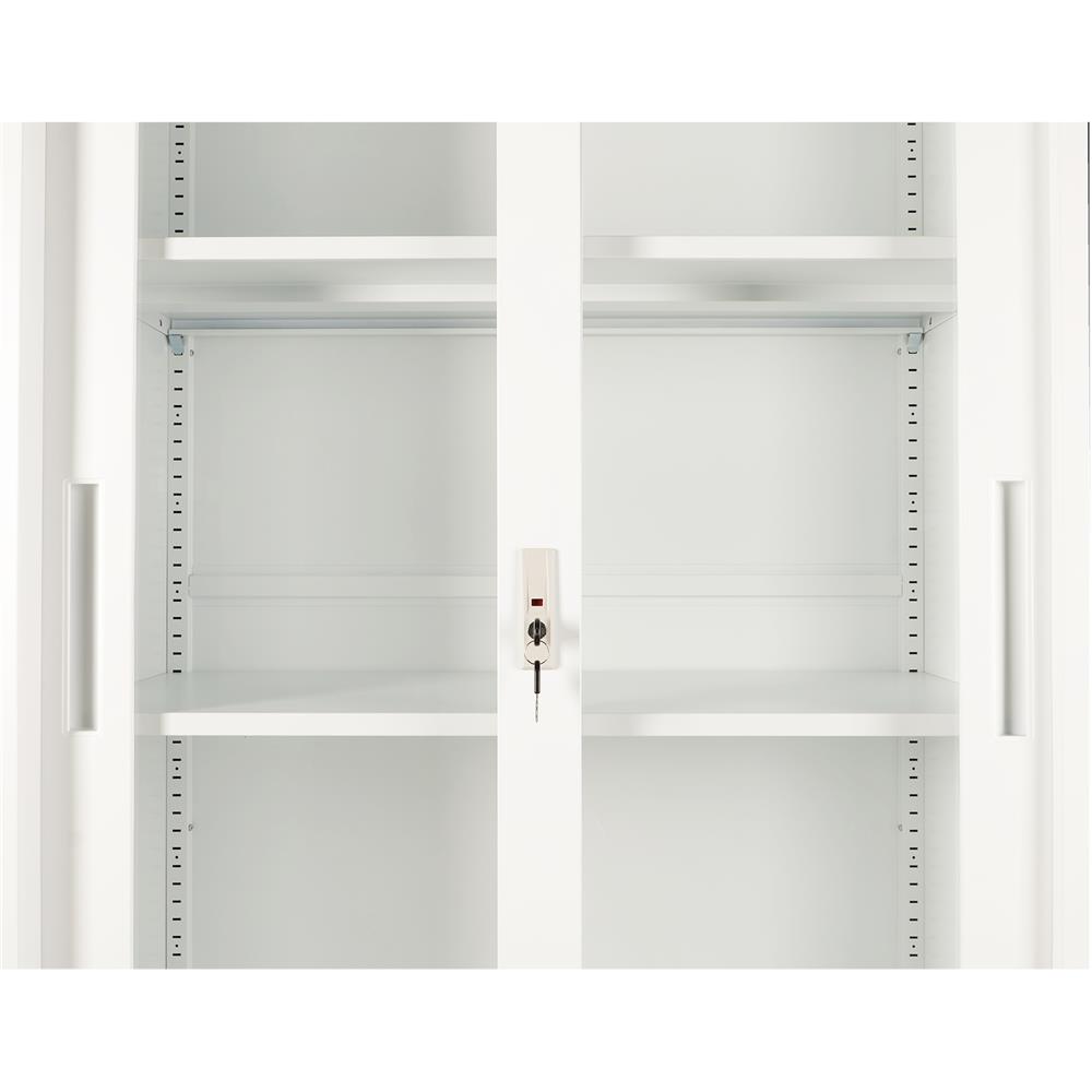 ตู้เหล็กสูง บานเลื่อนกระจก FURDINI KULLEN FYD-W016 90 ซม. สีขาว