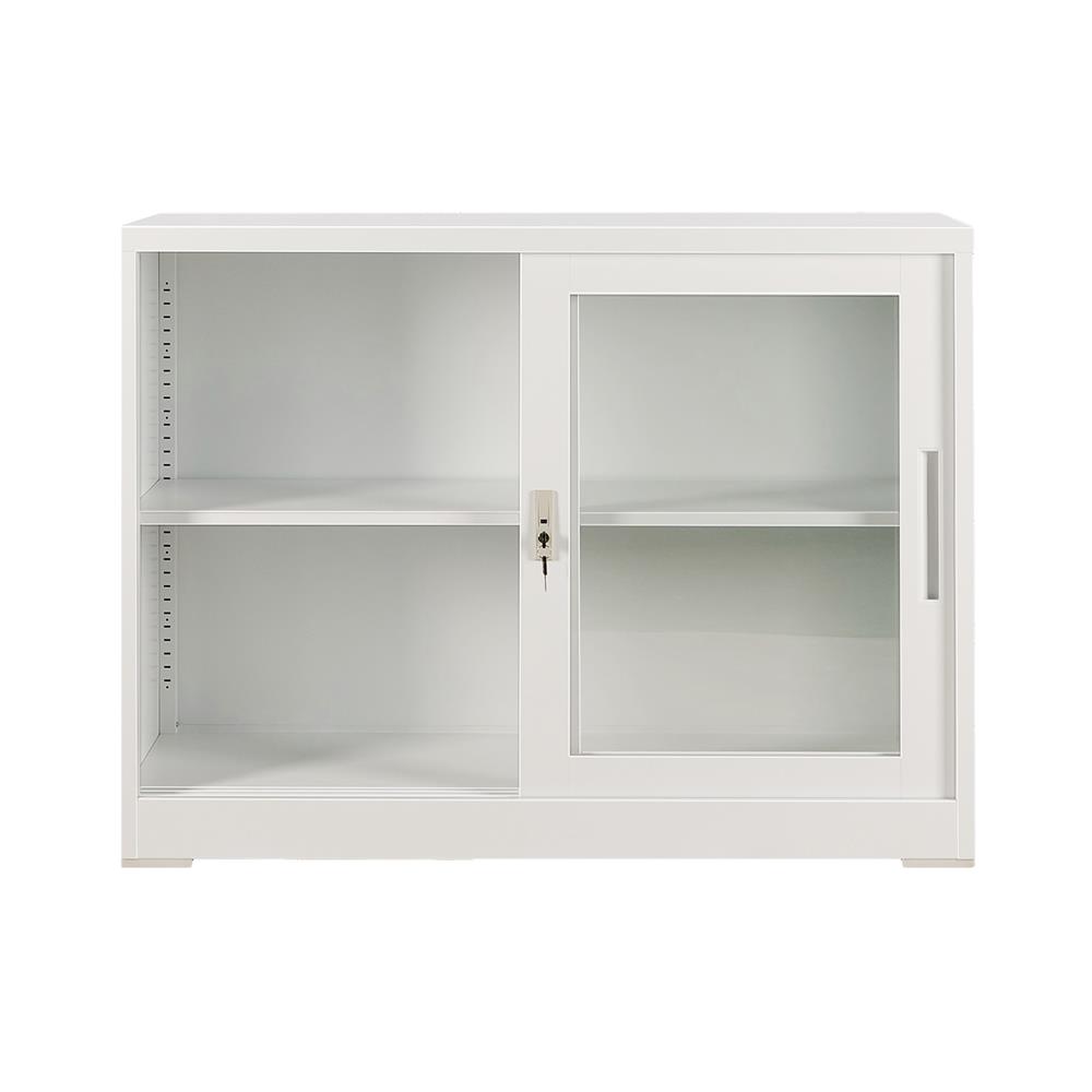 ตู้เหล็ก บานเลื่อนกระจก FURDINI KULLEN FYD-W002 120 ซม. สีขาว