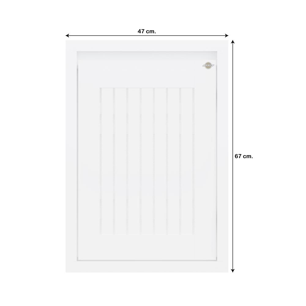 บานซิงค์เดี่ยวเกล็ดตรง JUPITER GRAND WHITE 47x67 ซม.