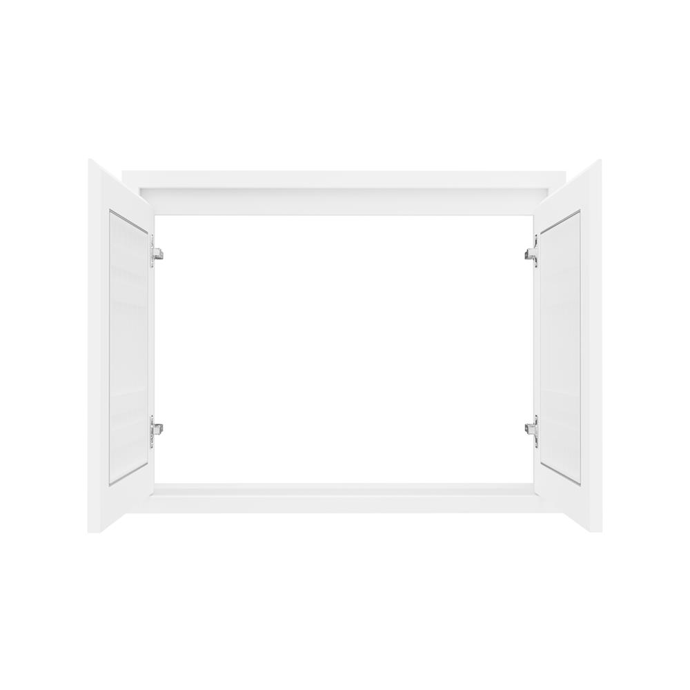 บานซิงค์คู่เกล็ดตรง JUPITER GRAND WHITE 87x67 ซม.