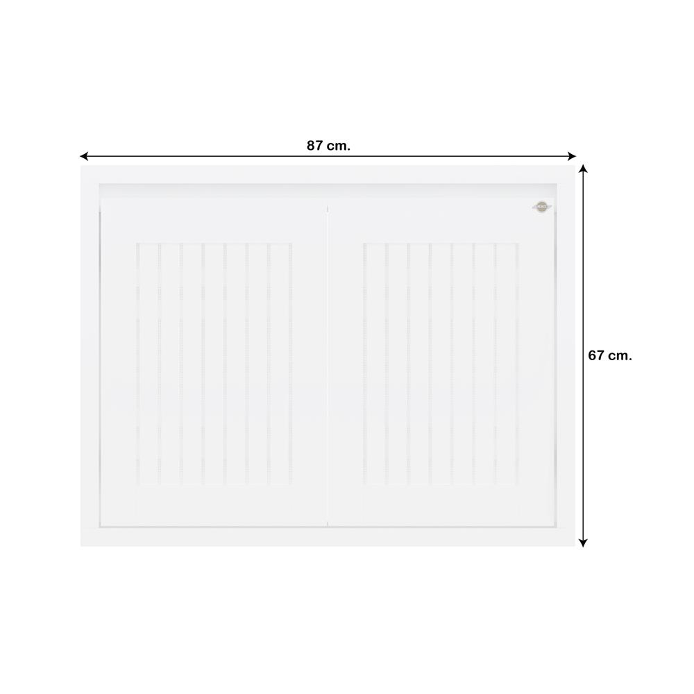 บานซิงค์คู่เกล็ดตรง JUPITER GRAND WHITE 87x67 ซม.