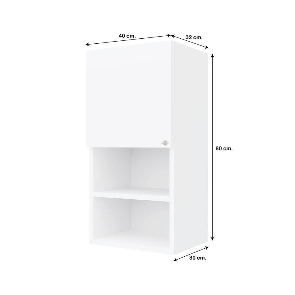 ตู้แขวนเดี่ยวพร้อมช่องโล่ง S1 JUPITER GRAND WHITE 40x80 ซม.