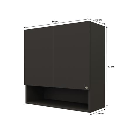 ตู้แขวนคู่พร้อมช่องโล่ง D2 JUPITER GRAND BROWN 80x80 ซม._4