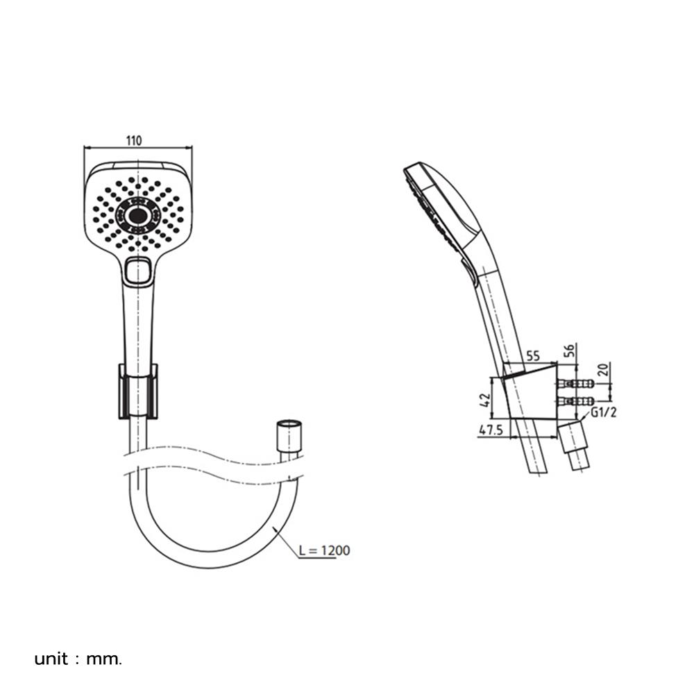 ฝักบัวสายอ่อน 3 ระดับ TOTO TBW02006T-PFG สีทอง