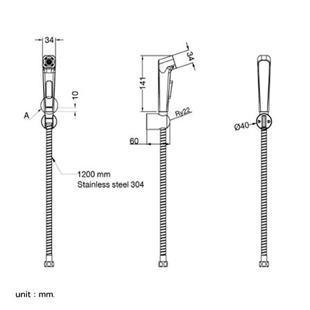 สายฉีดชำระครบชุด HAFELE 485.95.095 สีโครม_2